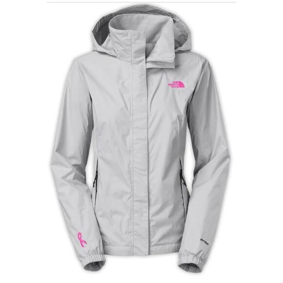 The North Face Hyvent Pink Ribbon Resolve Jacket Women's S Gray Breast Cancer - Picture 1 of 6